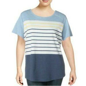 ~*~Karen Scott sport women's stripe tee NWT~